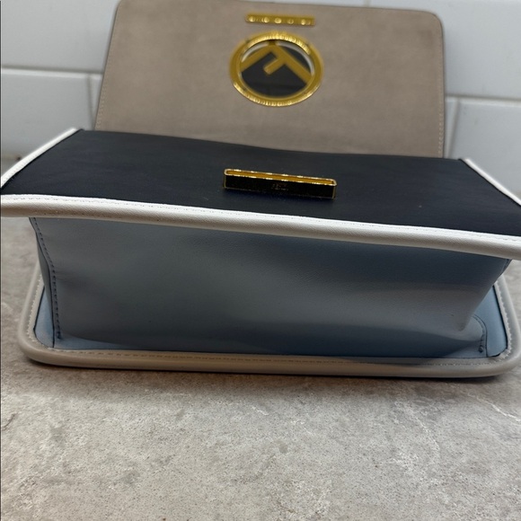 Authentic Fendi Kan I F Logo Shoulder Bag – Blue/Black/White – Gold Hardware - Picture 6 of 16